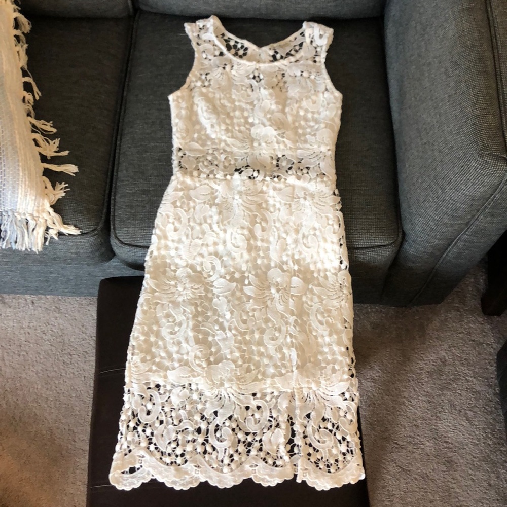 Gorgeous lace white cut out dress